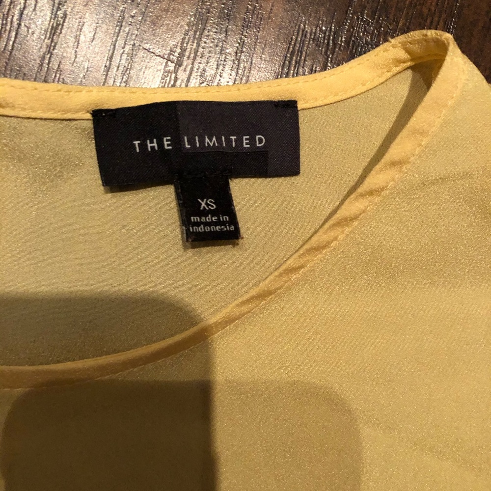 Yellow Ruffle Sleeve Crepe Top - Picture 2 of 2